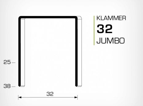 Klammer Jumbo 32 för lockhäftare